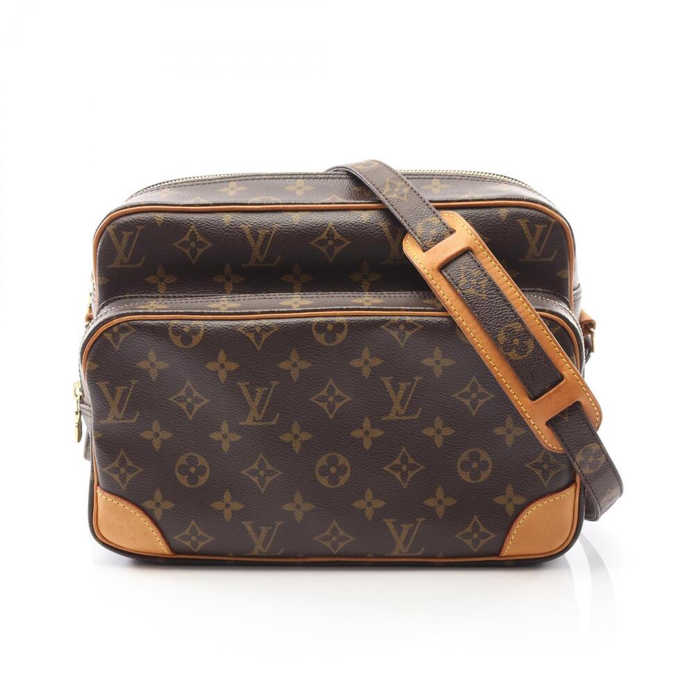 Louis Vuitton Nile Shoulder Bag Canvas Leather Monogram Brown
